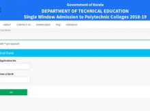 Kerala Polytechnic Trial Allotment Result 2019