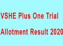 VHSE Plus One Trial Allotment Result 2020