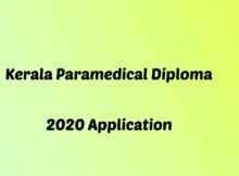 Kerala Paramedical Diploma Admission 2020