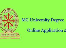 MG University Degree Admission 2020