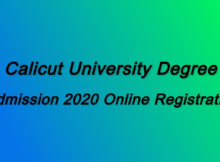 Calicut University Degree Online Admission 2020