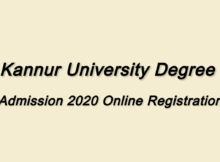Kannur university Degree Admission 2020