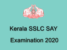 Kerala SSLC SAY Examination 2020