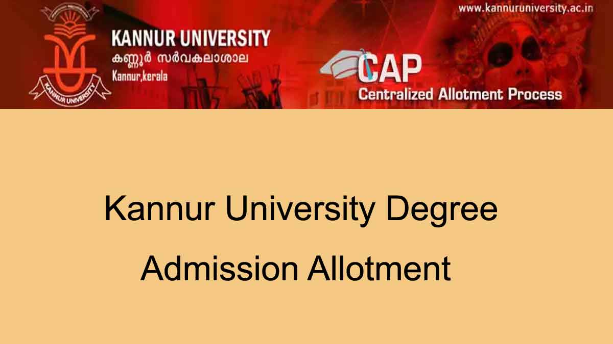 Kannur University Degree Allotment 2021