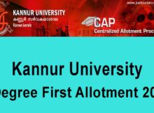 Kannur University Degree First Allotment 2020 - Check UG Allotment