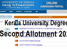 Kerala University Degree Second Allotment 2020