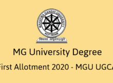 MG University Degree First Allotment 2020