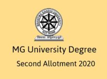 MG University Degree Second Allotment 2020