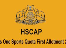 Plus One Sports Quota First Allotment 2020