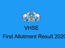 VHSE First Allotment 2020- vhscap.kerala.gov.in