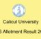 Calicu tUniversity PG Allotment 2020