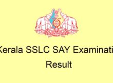SSLC SAY Examination Result 2020