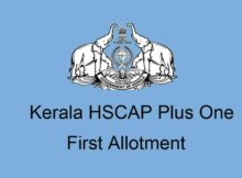 Kerala Plus One First Allotment