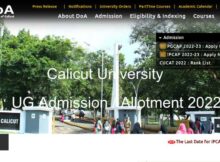 Calicut University Degree Admission Allotment