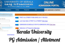 Kerala University PG Admission / Allotment