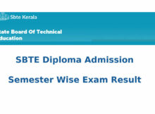 SBTE Diploma Result - sbte.kerala.gov.in