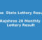 Goa Rajshree 20 Monthly Lottery Result