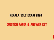 Kerala SSLC Answer Key And Question Paper
